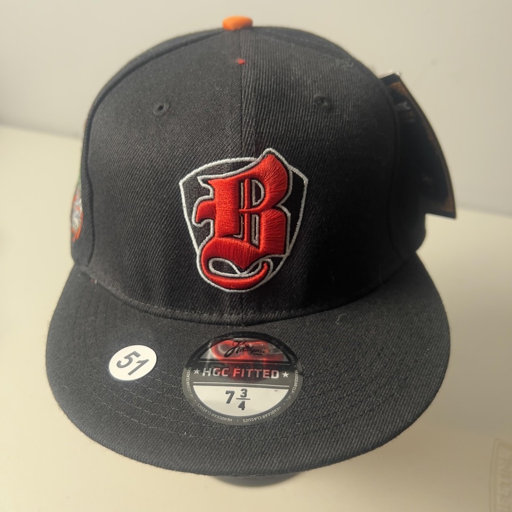 Baltimore Black Sox Hat Cap Fitted Mens 7 3/4 Black Negro Leagues Headgear Pin